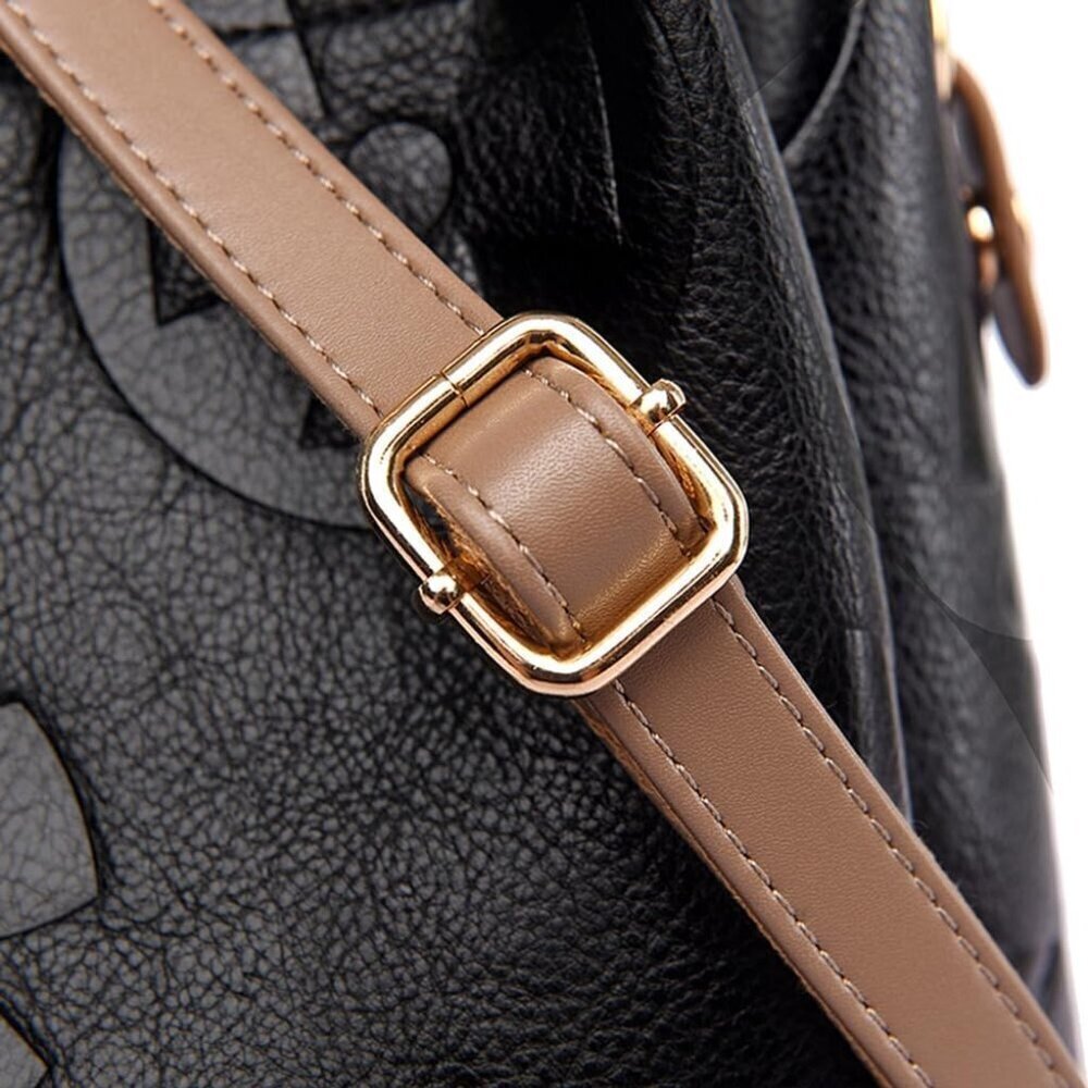 Women’s Faux Leather Bucket Bag Floral Embossed Tote Multiple Ways - Picture 9 of 9